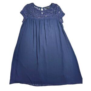 As U Wish navy‎ blue mini lace dress, size large